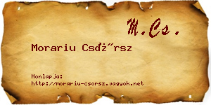 Morariu Csörsz névjegykártya